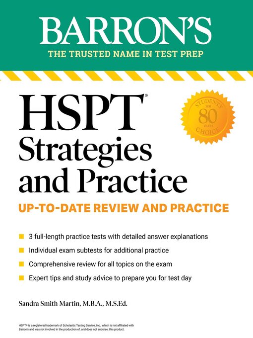 Title details for HSPT Strategies and Practice by Sandra Martin - Wait list